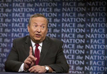 Lawrence Summers, director of the National Economic Council makes a point on "Face The Nation" in Washington, April 25, 2010. REUTERS/Chris Lawrence Summers, director of the National Economic Council makes a point on "Face The Nation" in Washington, April 25, 2010. REUTERS/Chris