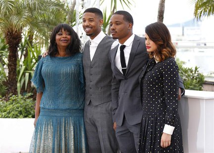 Director Ryan Coogler (2ndR) and cast members Michael B. Jordan (2ndL), Octavia Spencer, (L) and Melonie Diaz pose during a photocall for th Director Ryan Coogler (2ndR) and cast members Michael B. Jordan (2ndL), Octavia Spencer, (L) and Melonie Diaz pose during a photocall for th