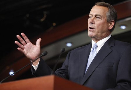 U.S. House Speaker John Boehner (R-OH) speaks during a news conference at the U.S. Capitol in Washington, June 20, 2013. REUTERS/Jonathan Er U.S. House Speaker John Boehner (R-OH) speaks during a news conference at the U.S. Capitol in Washington, June 20, 2013. REUTERS/Jonathan Er