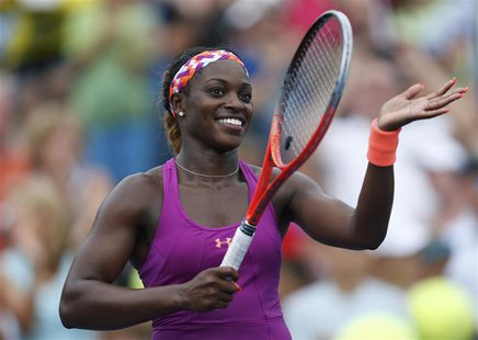 Sloane Stephens of the U.S. celebrates after defeating Mandy Minella of Luxembourg at the U.S. Open tennis championships in New York, August Sloane Stephens of the U.S. celebrates after defeating Mandy Minella of Luxembourg at the U.S. Open tennis championships in New York, August