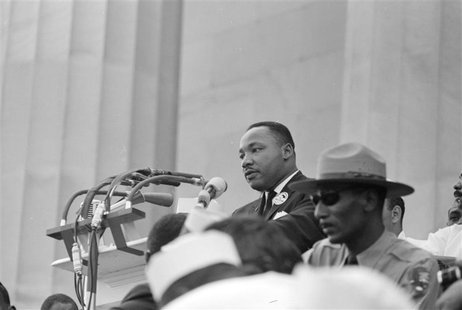 Rev. Martin Luther King Jr. delivers his "I Have a Dream" speech from the steps of the Lincoln Memorial during the march on Washington for J Rev. Martin Luther King Jr. delivers his "I Have a Dream" speech from the steps of the Lincoln Memorial during the march on Washington for J
