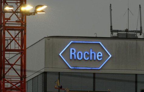 The logo of Swiss pharmaceutical company Roche is seen at the company's headquarters in Basel April 5, 2012. REUTERS/Arnd Wiegmann The logo of Swiss pharmaceutical company Roche is seen at the company's headquarters in Basel April 5, 2012. REUTERS/Arnd Wiegmann