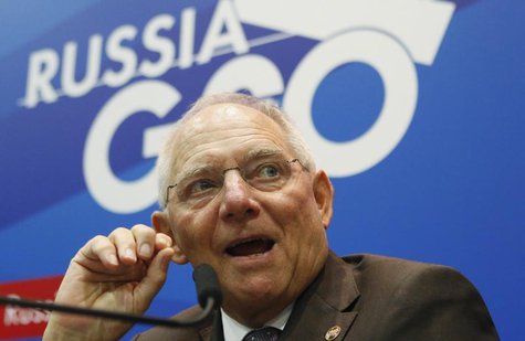 Germany's Finance Minister Wolfgang Schaeuble attends a news conference, part of the G20 finance ministers and central bank governors' meeti Germany's Finance Minister Wolfgang Schaeuble attends a news conference, part of the G20 finance ministers and central bank governors' meeti