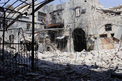 The rubble of a building is pictured in Khan Al-wazir in old Aleppo, August 25, 2013. REUTERS/Molhem Barakat The rubble of a building is pictured in Khan Al-wazir in old Aleppo, August 25, 2013. REUTERS/Molhem Barakat
