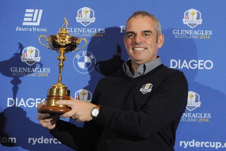 Paul McGinley of Ireland poses with the Ryder Cup during a news conference after being named the European Ryder Cup captain at the St. Regis Paul McGinley of Ireland poses with the Ryder Cup during a news conference after being named the European Ryder Cup captain at the St. Regis