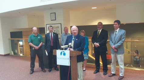 Mayor Hagen with Superior and Douglas County officials Mayor Hagen with Superior and Douglas County officials