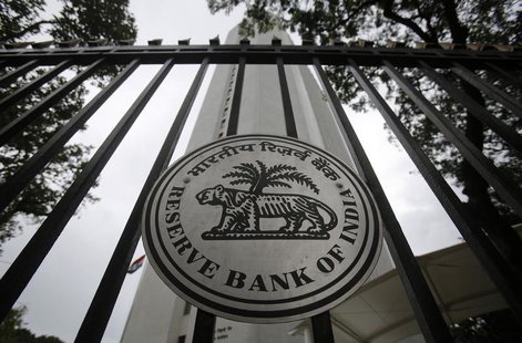 The Reserve Bank of India (RBI) seal is pictured on a gate outside the RBI headquarters in Mumbai July 30, 2013. REUTERS/Vivek Prakash The Reserve Bank of India (RBI) seal is pictured on a gate outside the RBI headquarters in Mumbai July 30, 2013. REUTERS/Vivek Prakash