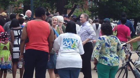 Rally participants leave Bronson Park heading to Martin Luther King Park. Rally participants leave Bronson Park heading to Martin Luther King Park.