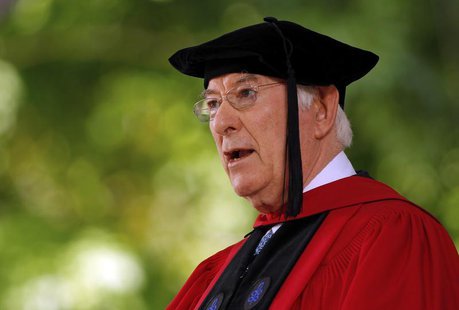 Nobel prize winning poet Seamus Heaney recites his poem "Villanelle for an Anniversary" during the 361st Commencement Exercises at Harvard U Nobel prize winning poet Seamus Heaney recites his poem "Villanelle for an Anniversary" during the 361st Commencement Exercises at Harvard U