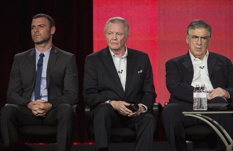 Actors Liev Schreiber (L), Jon Voight and Elliott Gould (R) of the show "Ray Donovan" listen to questions on stage during the Showtime panel Actors Liev Schreiber (L), Jon Voight and Elliott Gould (R) of the show "Ray Donovan" listen to questions on stage during the Showtime panel