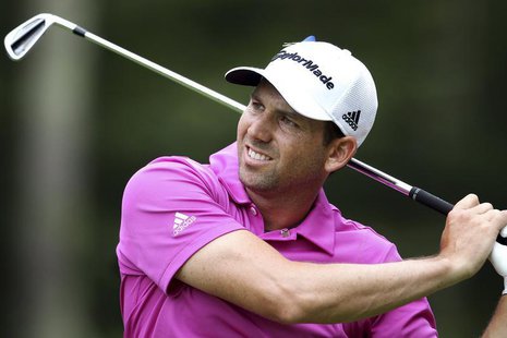Sergio Garcia of Spain tees off on the eighth hole during the second round of the Deutsche Bank Championship golf tournament in Norton, Mass Sergio Garcia of Spain tees off on the eighth hole during the second round of the Deutsche Bank Championship golf tournament in Norton, Mass