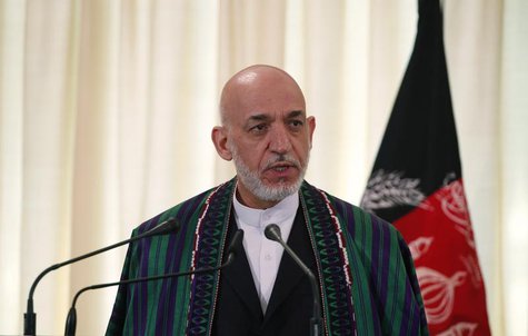 Afghan President Hamid Karzai speaks during a joint news conference with Pakistan's Prime Minister Nawaz Sharif (not pictured) at the prime Afghan President Hamid Karzai speaks during a joint news conference with Pakistan's Prime Minister Nawaz Sharif (not pictured) at the prime
