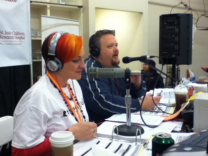 Nikki Montgomery and Bryan Scott during the St. Jude's Radiothon
Nikki Montgomery and Bryan Scott during the St. Jude's Radiothon