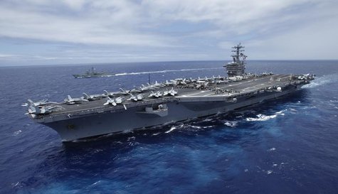 The USS Nimitz sails about 150 miles north of the island of Oahu during the RIMPAC Naval exercises off Hawaii July 18,2012. REUTERS/Hugh Gen The USS Nimitz sails about 150 miles north of the island of Oahu during the RIMPAC Naval exercises off Hawaii July 18,2012. REUTERS/Hugh Gen