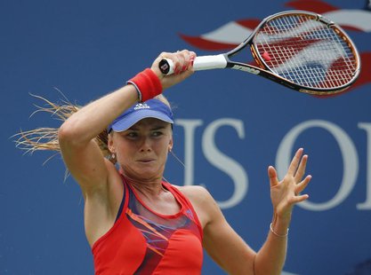Daniela Hantuchova of Slovakia returns to Alison Riske of the U.S. at the U.S. Open tennis championships in New York September 2, 2013. REUT Daniela Hantuchova of Slovakia returns to Alison Riske of the U.S. at the U.S. Open tennis championships in New York September 2, 2013. REUT