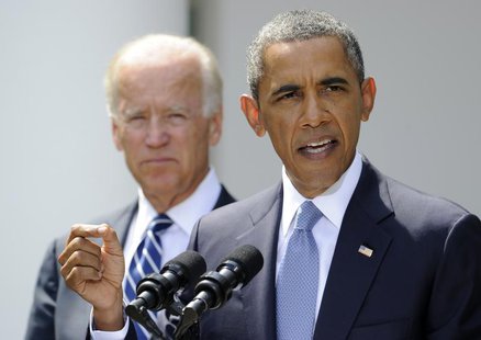 U.S. President Barack Obama speaks about Syria next to Vice President Joe Biden (L) at the Rose Garden of the White House August 31, 2013, i U.S. President Barack Obama speaks about Syria next to Vice President Joe Biden (L) at the Rose Garden of the White House August 31, 2013, i