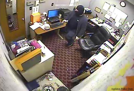 Burglary suspects seen on surveillance video at Valley Value Cinema in Appleton on August 17, 2013. (Photo by: Appleton Police Dept.) Burglary suspects seen on surveillance video at Valley Value Cinema in Appleton on August 17, 2013. (Photo by: Appleton Police Dept.)