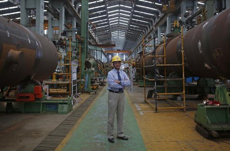 M. V. Kotwal, president of Larsen & Turbo Heavy Engineering, poses inside the company's manufacturing plant in Mumbai June 17, 2013. REUTERS M. V. Kotwal, president of Larsen & Turbo Heavy Engineering, poses inside the company's manufacturing plant in Mumbai June 17, 2013. REUTERS