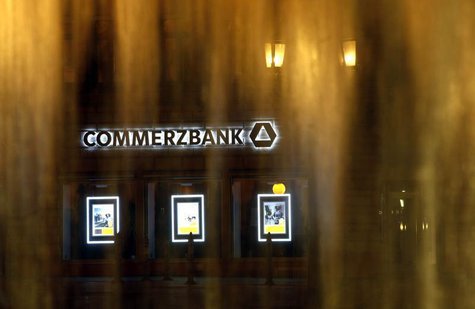 The logo of Germany's Commerzbank is pictured behind a fountain in Frankfurt May 10, 2013. REUTERS/Lisi Niesner The logo of Germany's Commerzbank is pictured behind a fountain in Frankfurt May 10, 2013. REUTERS/Lisi Niesner
