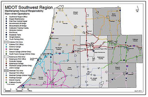 A construction map for west Michigan A construction map for west Michigan