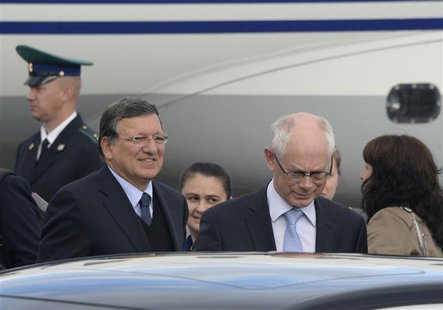 European Council President Herman Van Rompuy (R) and European Commission President Jose Manuel Barroso arrive to take part in the G20 Summit European Council President Herman Van Rompuy (R) and European Commission President Jose Manuel Barroso arrive to take part in the G20 Summit