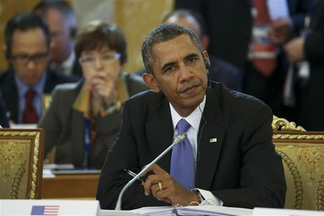 U.S. President Barack Obama attends the first working session of the G20 Summit in Constantine Palace in Strelna near St. Petersburg, Septem U.S. President Barack Obama attends the first working session of the G20 Summit in Constantine Palace in Strelna near St. Petersburg, Septem