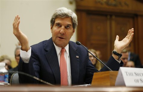 U.S. Secretary of State John Kerry testifies at a U.S. House Foreign Affairs Committee hearing on Syria on Capitol Hill in Washington, Septe U.S. Secretary of State John Kerry testifies at a U.S. House Foreign Affairs Committee hearing on Syria on Capitol Hill in Washington, Septe