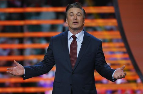 Host Alec Baldwin speaks during the NFL Honors award show in New Orleans, Louisiana February 2, 2013. REUTERS/Jeff Haynes Host Alec Baldwin speaks during the NFL Honors award show in New Orleans, Louisiana February 2, 2013. REUTERS/Jeff Haynes