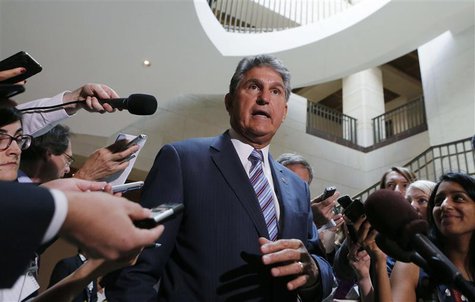 U.S. Senator Joe Manchin (D-WVa) departs after a classified intelligence briefing with members of Congress on the crisis in Syria on Capitol U.S. Senator Joe Manchin (D-WVa) departs after a classified intelligence briefing with members of Congress on the crisis in Syria on Capitol