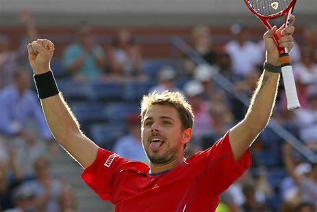 Stanislas Wawrinka of Switzerland celebrates winning match point against Andy Murray of Britain at the U.S. Open tennis championships in New Stanislas Wawrinka of Switzerland celebrates winning match point against Andy Murray of Britain at the U.S. Open tennis championships in New
