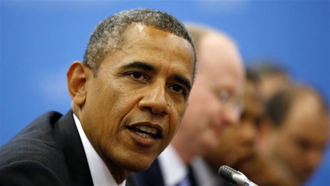 U.S. President Barack Obama speaks during his meeting with Japanese Prime Minister Shinzo Abe (not pictured) at the G20 Summit in St. Peters U.S. President Barack Obama speaks during his meeting with Japanese Prime Minister Shinzo Abe (not pictured) at the G20 Summit in St. Peters