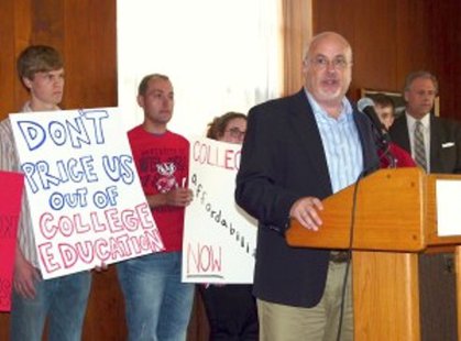 Rep. Mark Pocan at a college debt rally in Madison (Photo: Wisconsin Radio Network) Rep. Mark Pocan at a college debt rally in Madison (Photo: Wisconsin Radio Network)