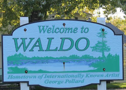 Village of Waldo sign Village of Waldo sign