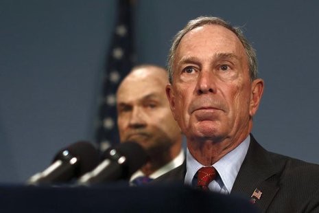 New York City Mayor Michael Bloomberg speaks during a news conference with New York Police Department (NYPD) Commissioner Ray Kelly (L) abou New York City Mayor Michael Bloomberg speaks during a news conference with New York Police Department (NYPD) Commissioner Ray Kelly (L) abou