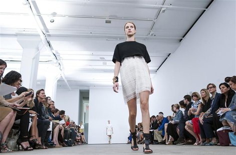 A model presents a creation from the Derek Lam Spring/Summer 2014 collection during New York Fashion Week September 8, 2013. REUTERS/Keith B A model presents a creation from the Derek Lam Spring/Summer 2014 collection during New York Fashion Week September 8, 2013. REUTERS/Keith B