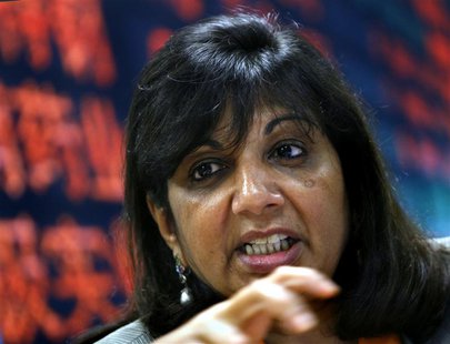 Kiran Mazumdar-Shaw, chairman and managing director of Biocon Ltd, speaks during the Reuters India Investment Summit in Bangalore in this De Kiran Mazumdar-Shaw, chairman and managing director of Biocon Ltd, speaks during the Reuters India Investment Summit in Bangalore in this De