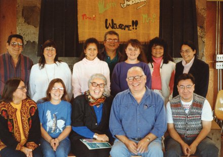 Authors attending the first gathering of the Oak Lake Writers' Society gathering at the Oak Lake field station in 1993 are, front row, from left, Elizabeth Little Elk, Vi Waln, Elizabeth Cook-Lynn, N. Scott Momaday and Darren Renville. Back row, Elden Lawrence, Joyzelle Godfrey, Alicia Boyd, Jerome Kills Small, Sammie Bordeaux, Lydia Whirlwind Soldier and Lanniko Lee. (SDSU.edu) Authors attending the first gathering of the Oak Lake Writers' Society gathering at the Oak Lake field station in 1993 are, front row, from left, Elizabeth Little Elk, Vi Waln, Elizabeth Cook-Lynn, N. Scott Momaday and Darren Renville. Back row, Elden Lawrence, Joyzelle Godfrey, Alicia Boyd, Jerome Kills Small, Sammie Bordeaux, Lydia Whirlwind Soldier and Lanniko Lee. (SDSU.edu)