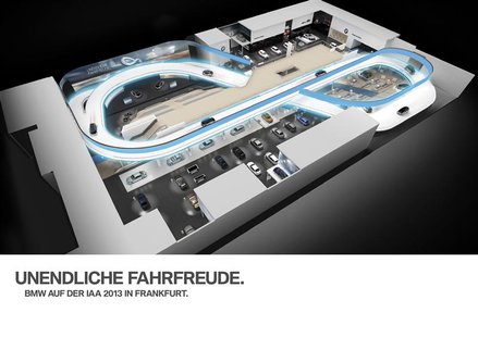 The overview of BMW area at the biennial Frankfurt motor show is seen in an undated computer rendered handout picture obtained by Reuters on The overview of BMW area at the biennial Frankfurt motor show is seen in an undated computer rendered handout picture obtained by Reuters on