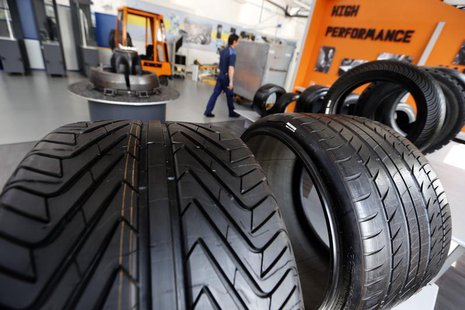 Various Michelin tyres are displayed at the entrance of the Michelin tyre company's factory in Clermont-Ferrand, central France, July 10, 20 Various Michelin tyres are displayed at the entrance of the Michelin tyre company's factory in Clermont-Ferrand, central France, July 10, 20