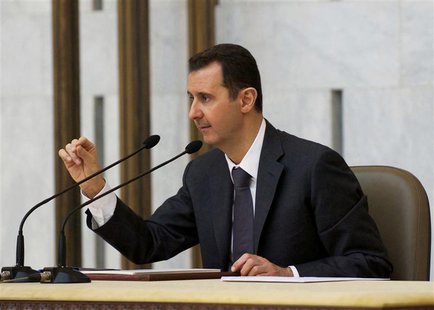 Syria's President Bashar al-Assad heads the plenary meeting of the central committee of the ruling al-Baath party, in Damascus in this hando Syria's President Bashar al-Assad heads the plenary meeting of the central committee of the ruling al-Baath party, in Damascus in this hando