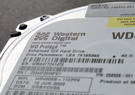 A Western Digital Corp's hard drive is seen at an electric appliance store in Tokyo, in this picture illustration taken March 8, 2011. REUTE A Western Digital Corp's hard drive is seen at an electric appliance store in Tokyo, in this picture illustration taken March 8, 2011. REUTE