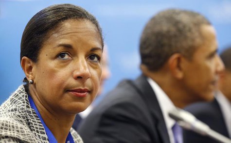 U.S. National Security Advisor Susan Rice looks up during a meeting between U.S. President Barack Obama (R) and Japanese Prime Minister Shin U.S. National Security Advisor Susan Rice looks up during a meeting between U.S. President Barack Obama (R) and Japanese Prime Minister Shin