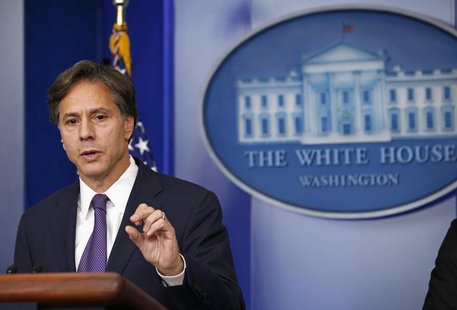 U.S. Deputy National Security Advisor Tony Blinken speaks on Syria at the White House in Washington, September 9, 2013. REUTERS/Kevin Lamarq U.S. Deputy National Security Advisor Tony Blinken speaks on Syria at the White House in Washington, September 9, 2013. REUTERS/Kevin Lamarq