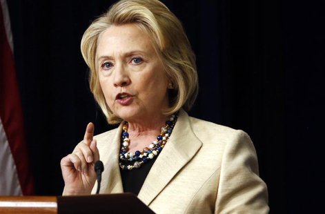 Former U.S. Secretary of State Hillary Clinton talks about Syria during an event at the White House in Washington, September 9, 2013. REUTER Former U.S. Secretary of State Hillary Clinton talks about Syria during an event at the White House in Washington, September 9, 2013. REUTER