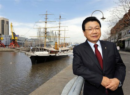 Kim Jin-sun, President and CEO of the PyeongChang Organizing Committee for the 2018 Olympic and Paralympic Winter Games, poses during an int Kim Jin-sun, President and CEO of the PyeongChang Organizing Committee for the 2018 Olympic and Paralympic Winter Games, poses during an int
