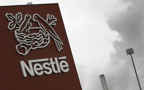 A Nestle logo is pictured on a factory in Orbe April 20, 2012. REUTERS/Joao Vieria A Nestle logo is pictured on a factory in Orbe April 20, 2012. REUTERS/Joao Vieria