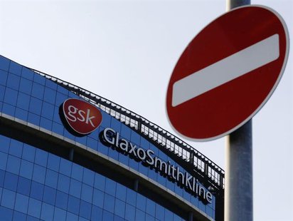 A no entry sign is pictured outside the GlaxoSmithKline building in Hounslow, west London June 18, 2013. REUTERS/Luke MacGregor A no entry sign is pictured outside the GlaxoSmithKline building in Hounslow, west London June 18, 2013. REUTERS/Luke MacGregor
