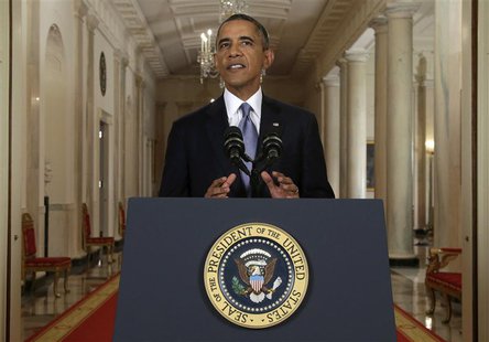 U.S. President Barack Obama addresses the nation about the situation in Syria from the East Room at the White House in Washington, September U.S. President Barack Obama addresses the nation about the situation in Syria from the East Room at the White House in Washington, September