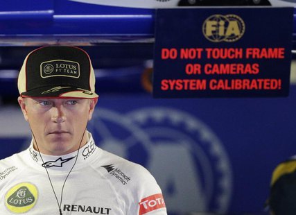 Lotus F1 Formula One driver Kimi Raikkonen of Finland is pictured during the third practice session of the Italian F1 Grand Prix at the Monz Lotus F1 Formula One driver Kimi Raikkonen of Finland is pictured during the third practice session of the Italian F1 Grand Prix at the Monz
