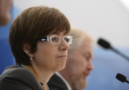 Russia's summit coordinator Ksenia Yudayeva attends a briefing at the G20 Summit in Strelna near St. Petersburg, September 5, 2013. REUTERS/ Russia's summit coordinator Ksenia Yudayeva attends a briefing at the G20 Summit in Strelna near St. Petersburg, September 5, 2013. REUTERS/